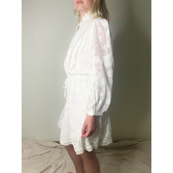 JOIE Adel B White Eyelet Lace Long Sleeve Cotton Dress US SMALL NWT $378 - Picture 6 of 16